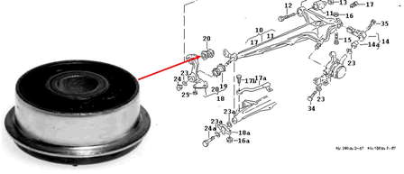 443511247D VAG silentblock tylnego wahacza podłużnego przedni