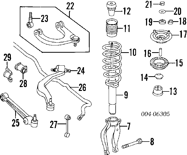 Tuleja trzpienia amortyzatora przedniego MB910802 BBC