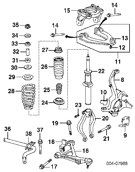 4695631 Chrysler silentblock przedniego wahacza dolnego