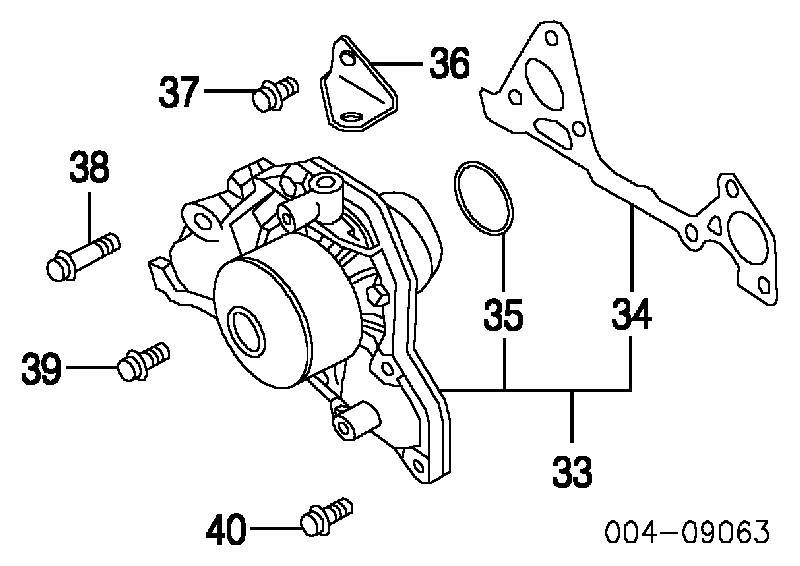 MD978743 Chrysler pompa chłodząca wodna