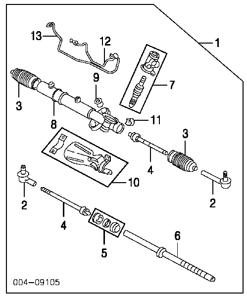 Tulejka mocowania maglownicy Mitsubishi Galant 9 (DJ, DM)