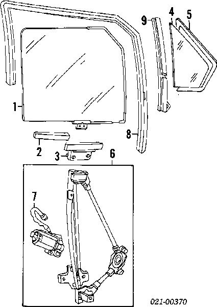 Mechanizm podnoszenia szyby drzwi tylnych prawych Alfa Romeo 164 (164)