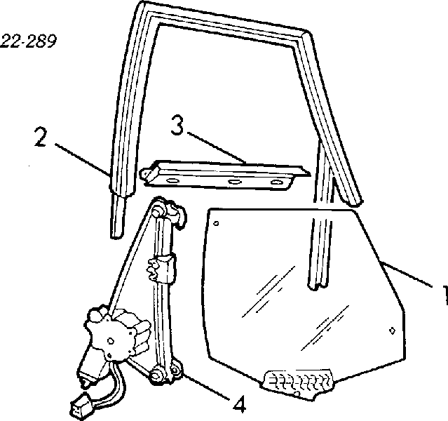 Mechanizm podnoszenia szyby drzwi tylnych prawych Audi 80 (8C2, B4)