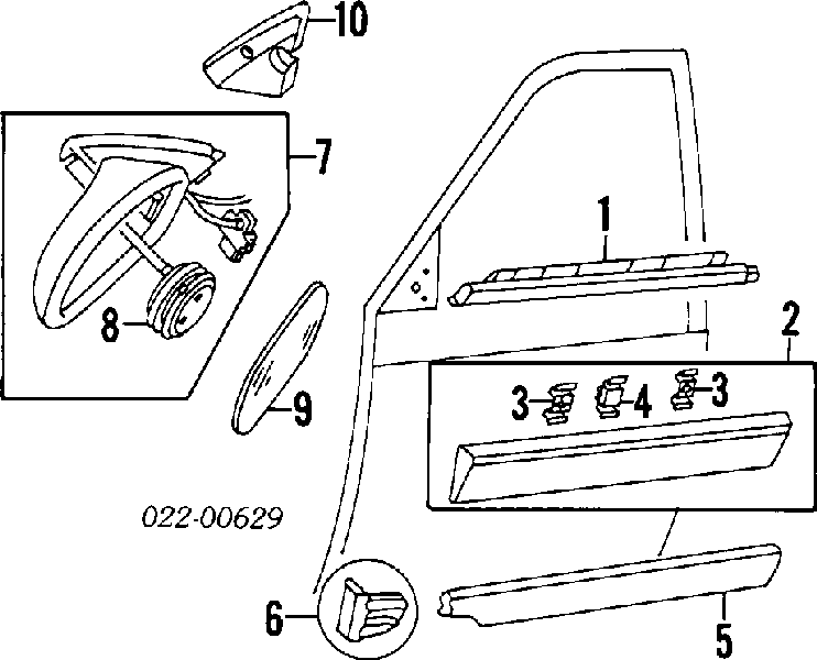 Lusterko wsteczne lewe Audi A4 B5 (8D2)