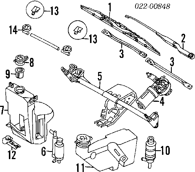 Silniczek wycieraczki szyby przedniej Audi A6 (4A, C4)