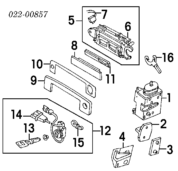 Zamek drzwi przednich prawych Audi 100 (4A, C4)