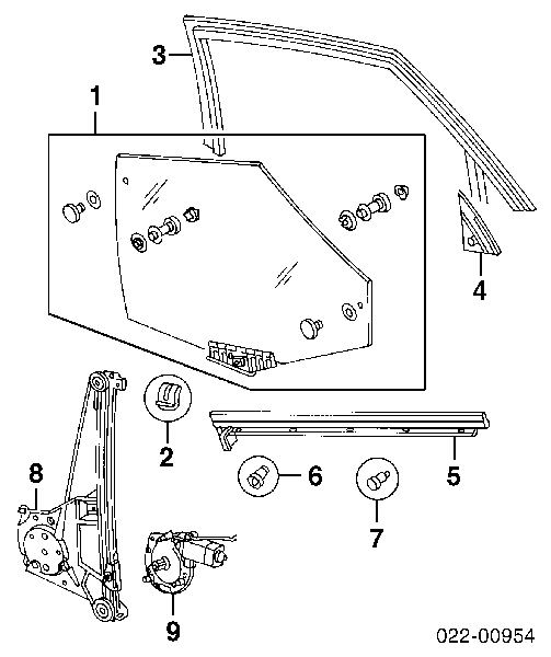 8D0839462 VAG mechanizm podnoszenia szyby drzwi tylnych prawych