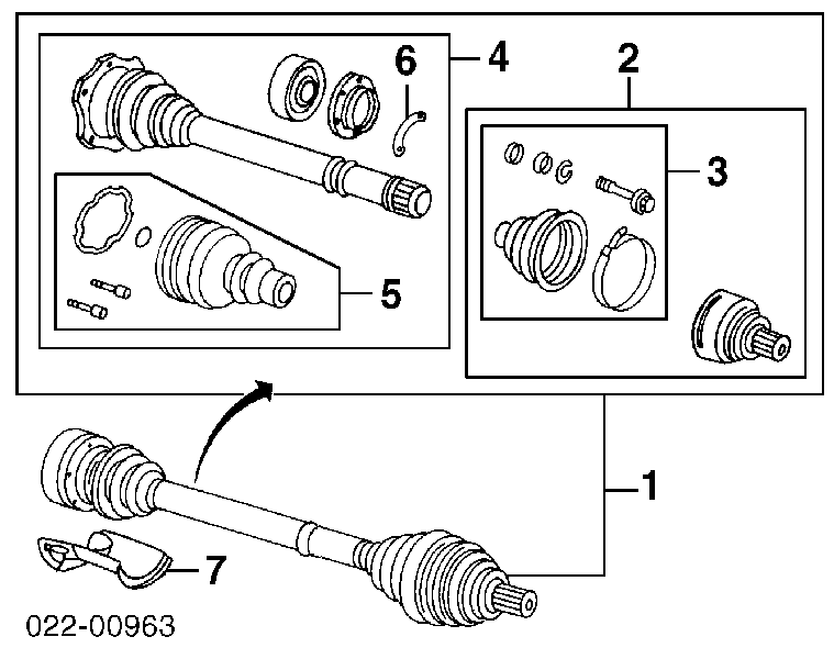 8D0407453AX VAG półoś napędowa przednia lewa