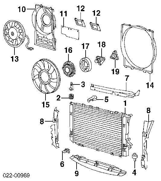 046119269 VAG wspornik podporowy sprzęgła wiskotycznego układu chłodzenia