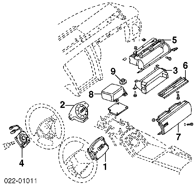 Poduszka powietrzna (Airbag) pasażera Audi A8 D2 (4D2, 4D8)