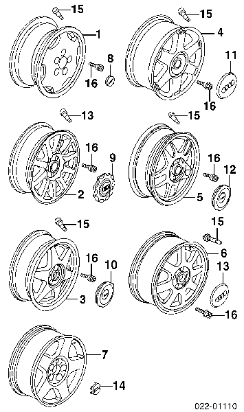 Kołpak do obręczy koła Audi A6 (4A, C4)