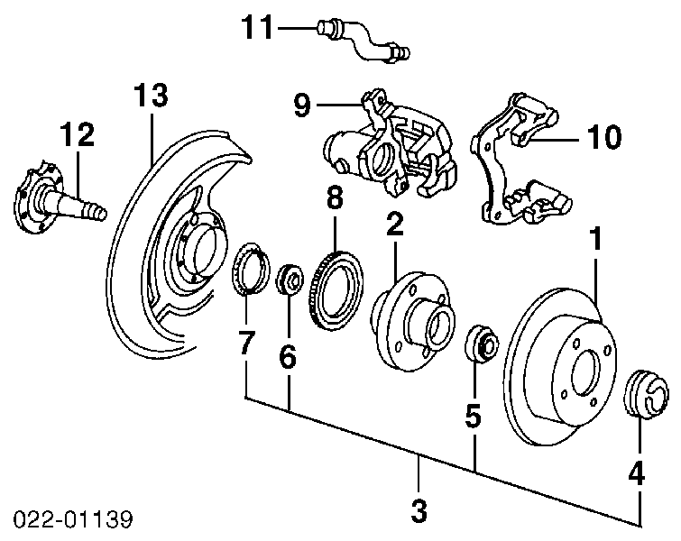 Zacisk hamulcowy tylny lewy Audi 80 (8C2, B4)