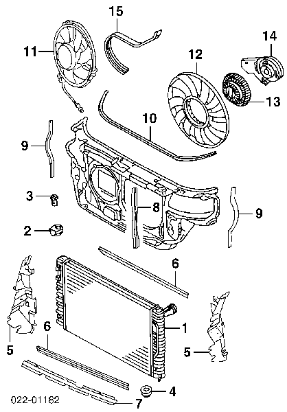 8D0959455J VAG wentylator elektryczny układu chłodzenia kompletny (silnik+wirnik)