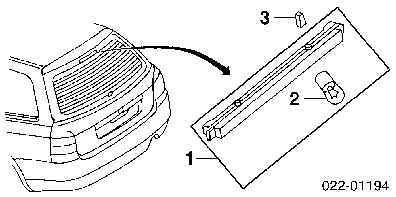 Lampa stop tylna dodatkowa Audi A4 Avant B5 (8D5)