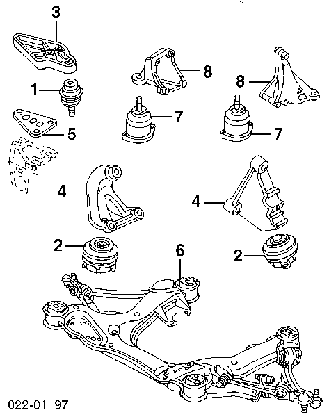 4D0199381AG VAG Poduszka (podpora) silnika lewa