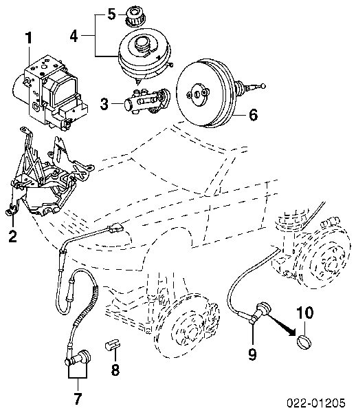 Czujnik ABS przedni Audi A6 (4B2, 4B4, C5)