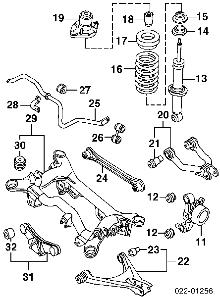 Wahacz zawieszenia tylnego dolny prawy Audi A6 (4B2, 4B4, C5)