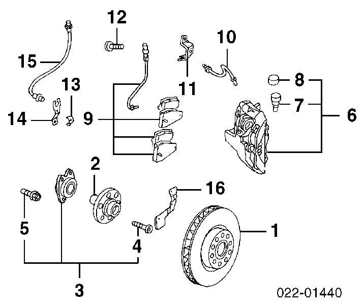 Odpowietrznik zacisku hamulcowego przedniego 1K0615273B VAG