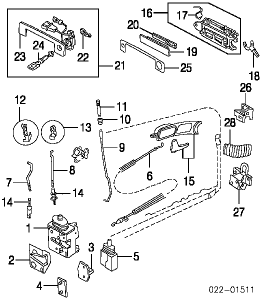 Zamek drzwi przednich prawych Audi A4 B5 (8D2)