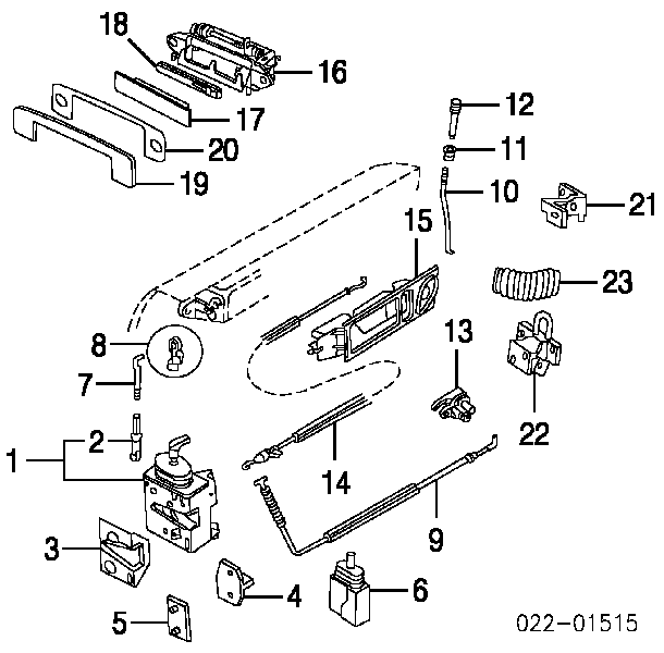 Zamek drzwi tylnych lewych Audi A4 B5 (8D2)