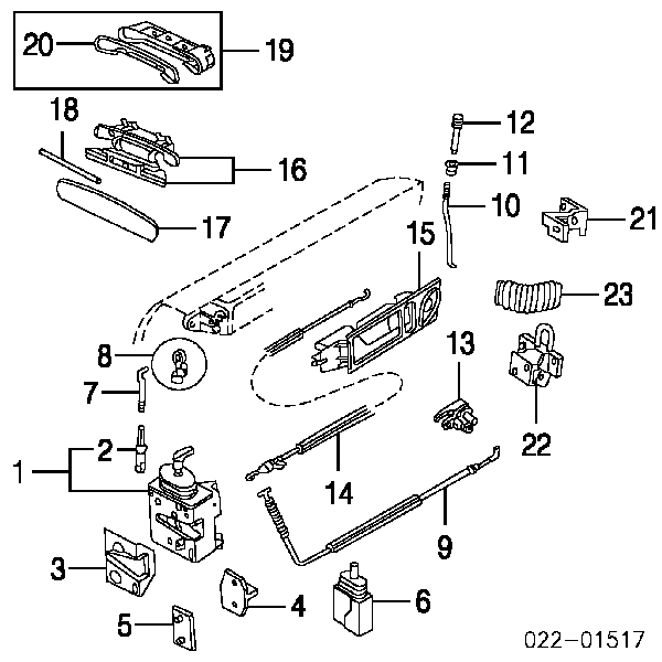 Klamka drzwi tylnych zewnętrzna lewa Audi A3 (8L1)