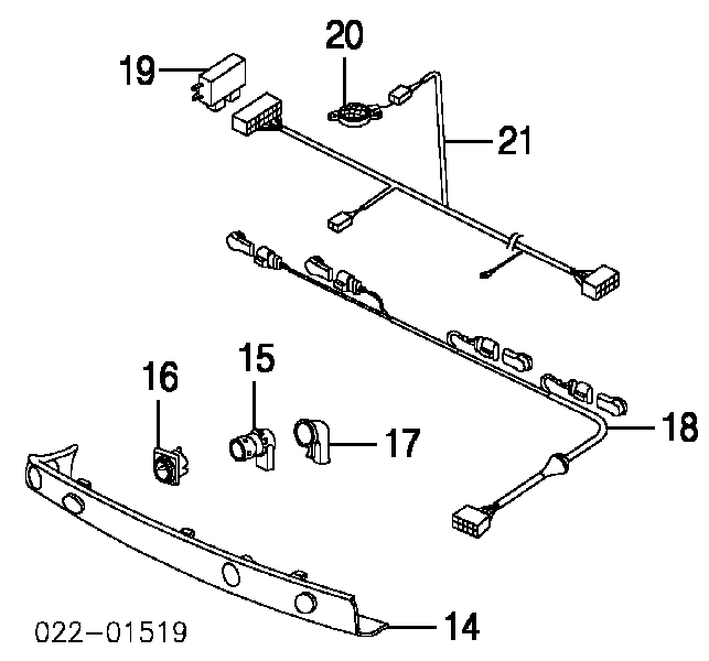 Głośnik systemu parkowania Audi A2 (8Z0)