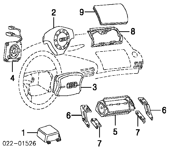 Poduszka powietrzna (Airbag) pasażera Audi A4 B5 (8D2)