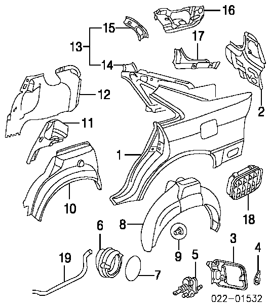 Klapka wlewu paliwa Audi A4 B5 (8D2)