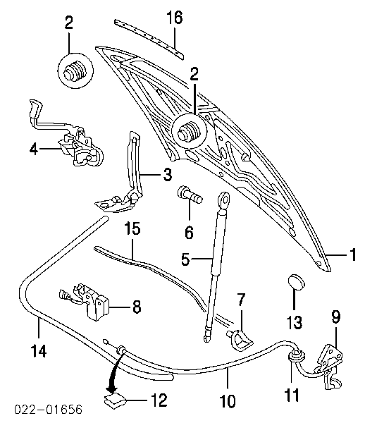 Zawias maski lewy 8E0823301F VAG