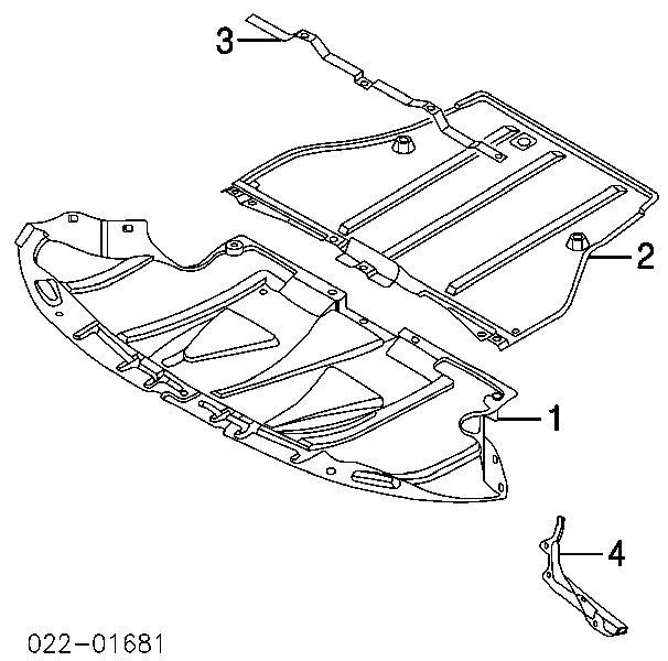 Osłona silnika, miski (przedziału silnika) 8E0863821AL VAG/Audi