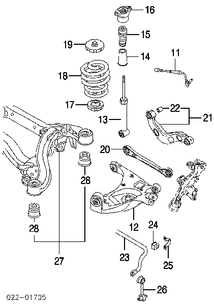 Tuleja stabilizatora tylnego Audi A4 B5 (8D2)