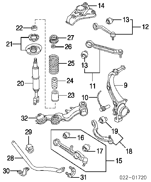 8E0413031BG VAG amortyzator przedni