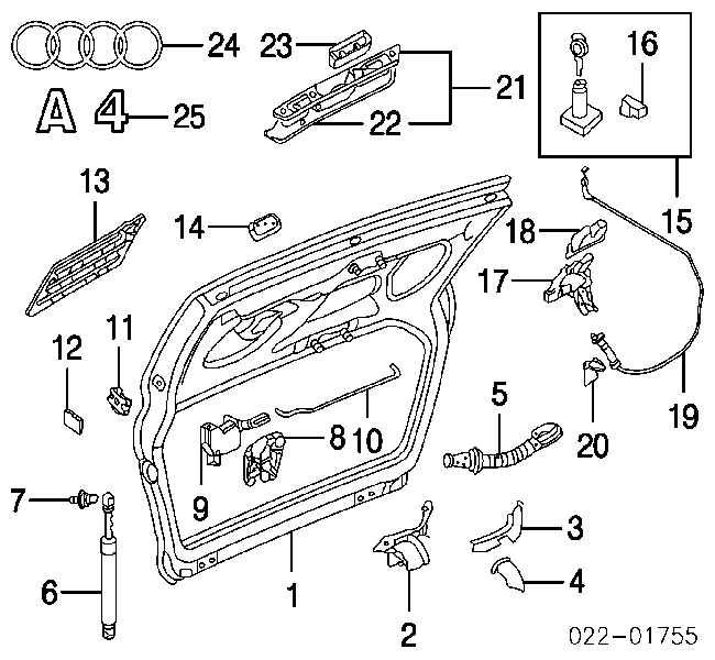 Amortyzator klapy bagażnika (3/5 drzwi-tylnych) Audi A4 Avant B6 (8E5)