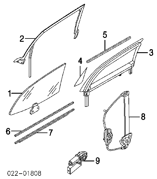 Mechanizm podnoszenia szyby drzwi tylnych prawych Audi A4 B7 (8ED)