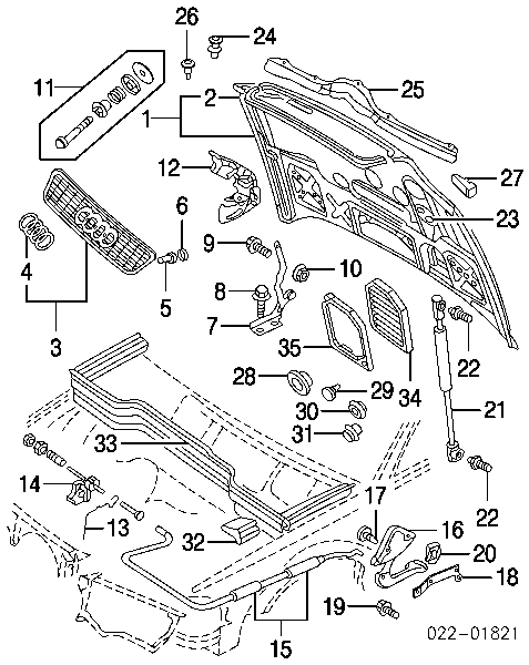 4D1823029H VAG maska silnika