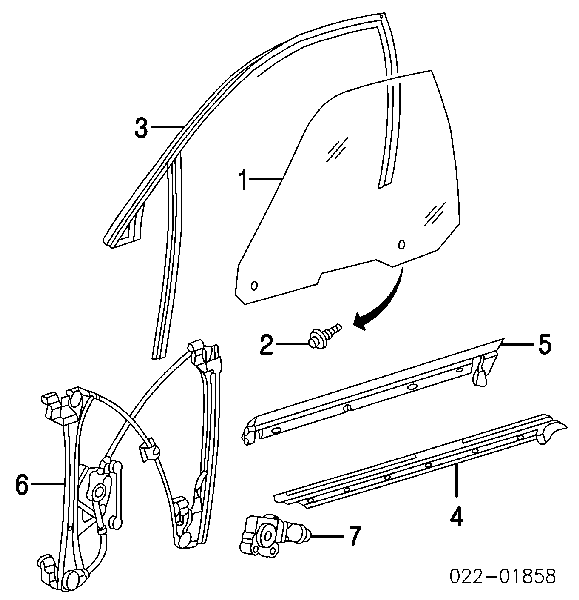 4B0837462 VAG mechanizm podnoszenia szyby drzwi przednich prawych