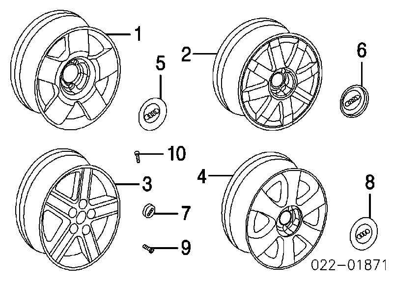 Kołpak do obręczy koła 4B06011707ZJ VAG