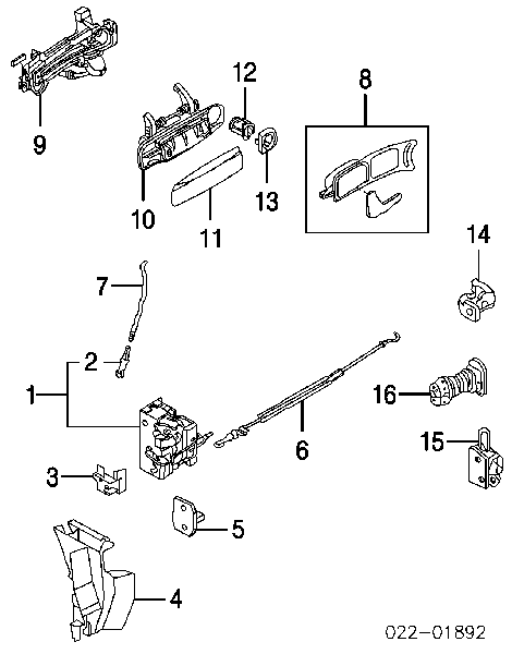 8E0839207 VAG klamka drzwi przednich zewnętrzna prawa