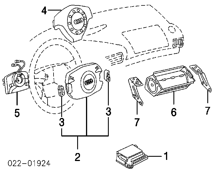 Poduszka powietrzna (Airbag) kierowcy Audi A4 Avant B6 (8E5)