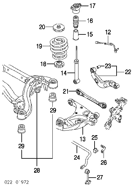 TCSE108 Roadrunner wahacz zawieszenia tylnego górny lewy