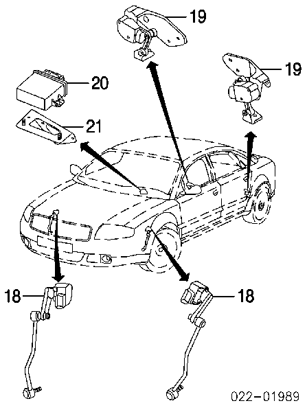 Czujnik poziomowania karoserii przedni lewy Audi A8 D3 (4E2, 4E8)