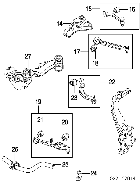 8D0407515A VAG silentblock przedniego wahacza górnego