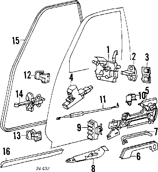 Klamka drzwi przednich wewnętrzna prawa do BMW 5 (E34)