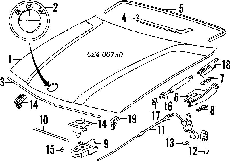 51231960853 BMW Linka otwierania maski