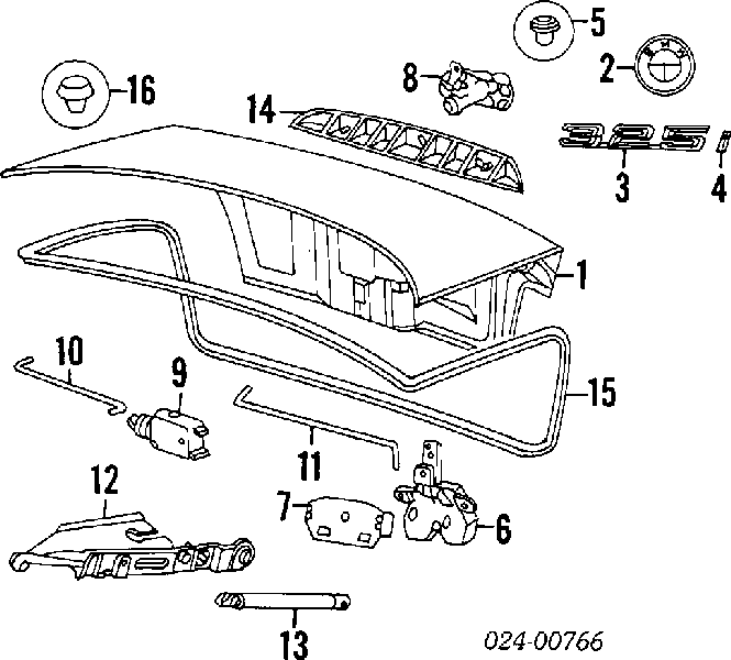 Odbój klapy bagażnika (drzwi 3/5 tylnych) do BMW 7 (E38)