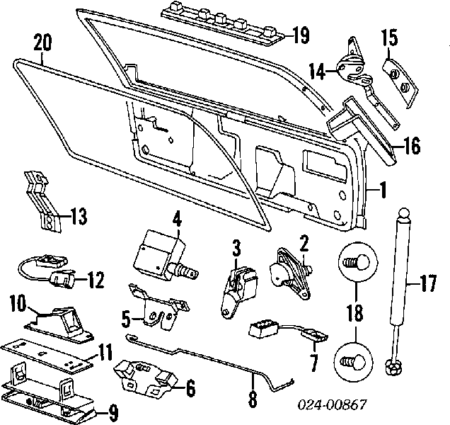 51248149328 BMW Amortyzator klapy bagażnika (3/5 drzwi-tylnych)