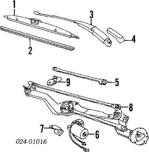 Ramię wycieraczki szyby przedniej 61618351875 BMW