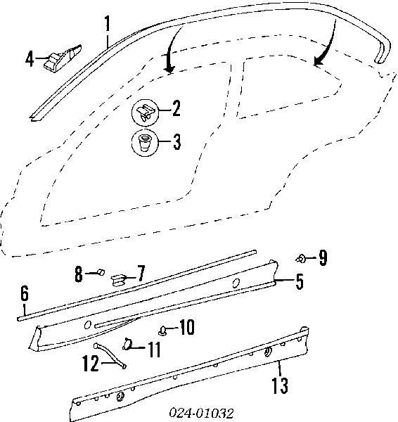 51718184574 BMW spinka mocowania nakładek progów