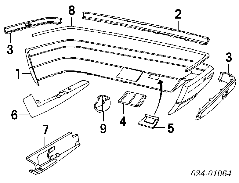 Zaślepka zderzaka haka holowniczego tylna do BMW 5 (E34)