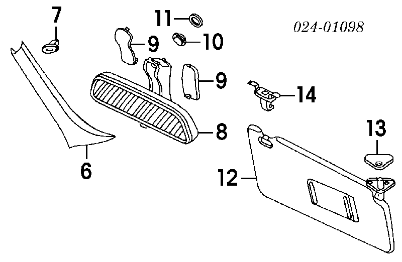 51168174089 BMW lusterko wewnętrzne